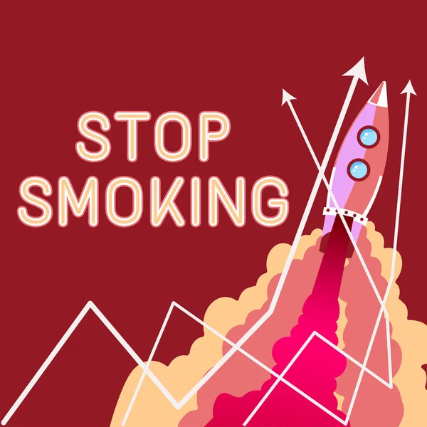 Text Caption Presenting Stop Smoking Business Overview Discontinuing Stopping Use — Stock Fotó