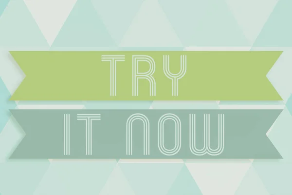 Text Showing Inspiration Try Now Word Free Trial Something New — Stock Fotó