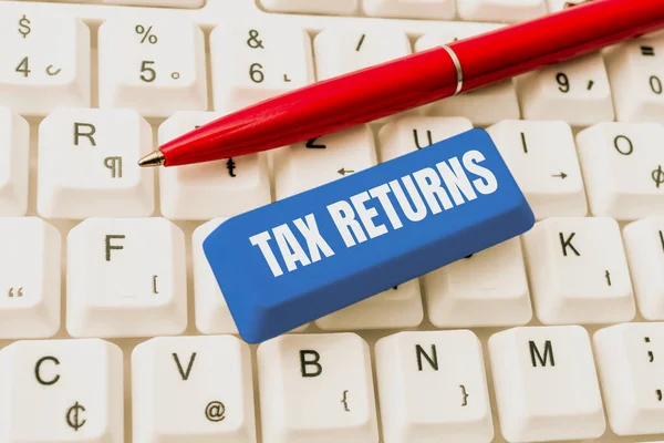 Text Showing Inspiration Tax Returns Business Concept Tax Payer Financial — Zdjęcie stockowe
