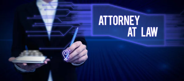 Inspiration Showing Sign Attorney Law Concept Meaning Legal Practitioner Who — Stock Photo, Image