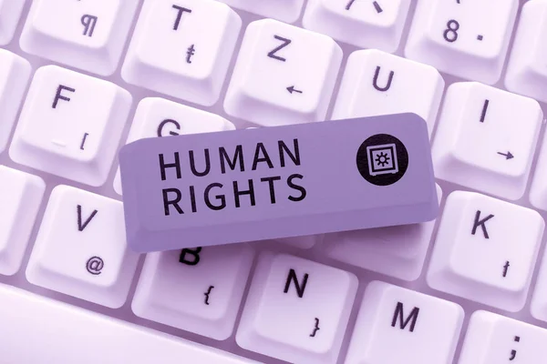Inspiration Showing Sign Human Rights Business Concept Moral Principles Standards — Foto de Stock