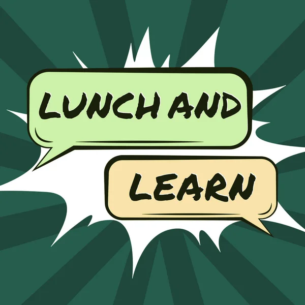 Inspiration Showing Sign Lunch Learn Word Written Have Meal Study — Foto Stock