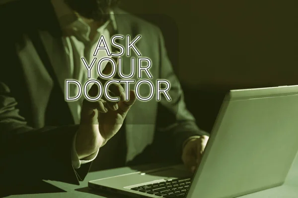 Writing Displaying Text Ask Your Doctor Business Idea Consultation Medical — Stock fotografie