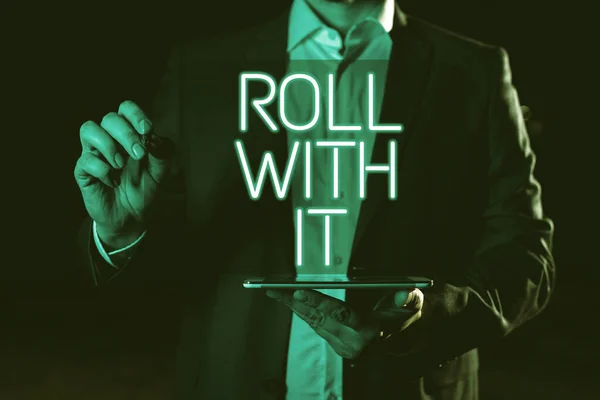Text Caption Presenting Roll Business Concept Going Things Having High — Foto Stock
