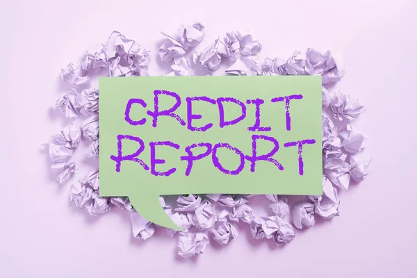Inspiration Showing Sign Credit Report Internet Concept Borrowing Rap Sheet — 图库照片