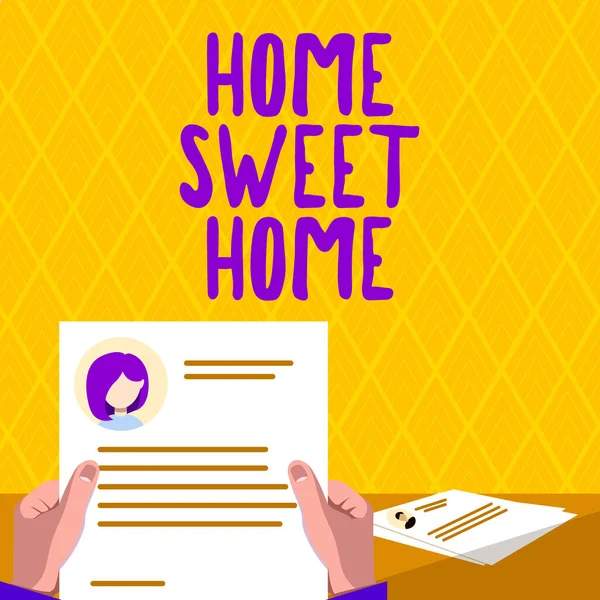 Hand Writing Sign Home Sweet Home Business Showcase House Finally — Stockfoto