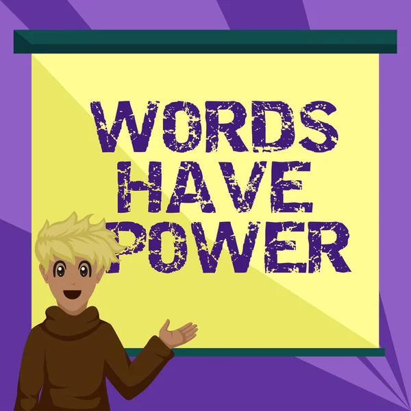 Conceptual Caption Words Have Power Business Showcase Energy Ability Heal — Stockfoto