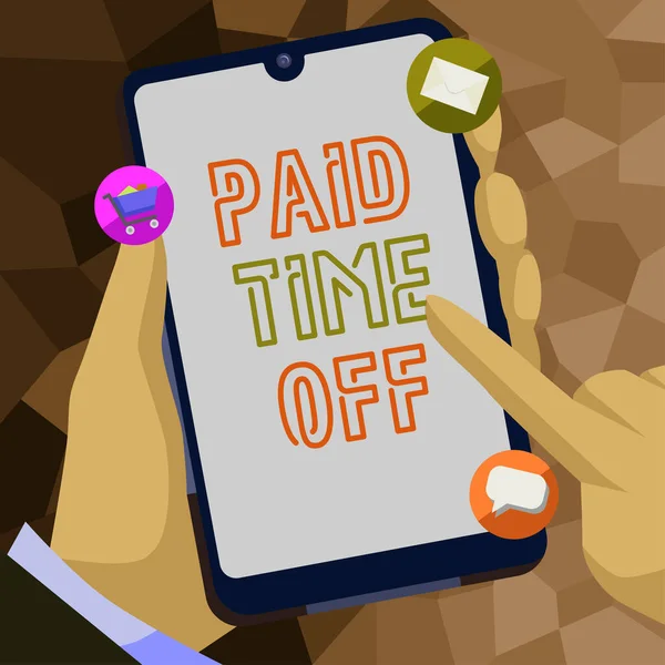 Writing Displaying Text Paid Time Word Receiving Payments Moments You — 스톡 사진