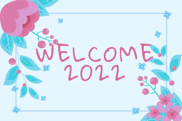 Hand Writing Sign Welcome 2022 Business Idea New Year Celebration — Fotografia de Stock