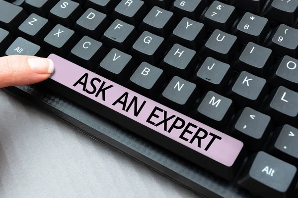 Text Caption Presenting Ask Expert Word Superior Reliable Ace Virtuoso — Stockfoto