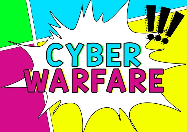 Inspiration Showing Sign Cyber Warfare Business Idea Virtual War Hackers — Stockfoto