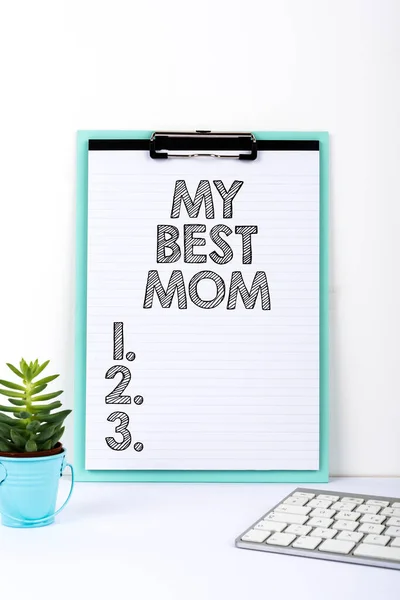 Sign Displaying Best Mom Internet Concept Admire Have Affection Good — 스톡 사진