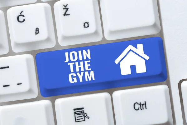 Sign Displaying Join Gym Business Showcase Motivation Start Working Out — 스톡 사진