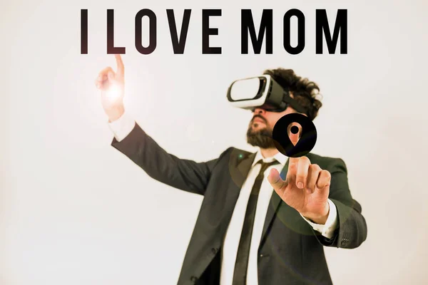 Conceptual Display Love Mom Word Written Good Feelings Mother Affection — Stock Photo, Image