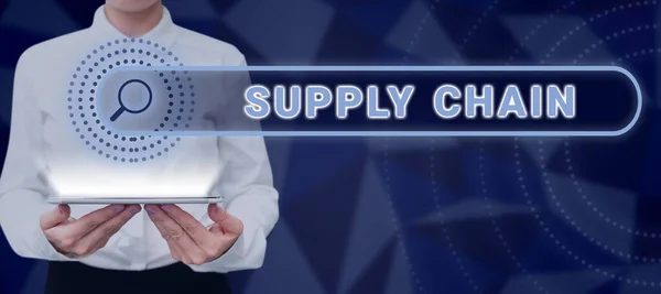 Inspiration Showing Sign Supply Chain Business Concept System Organization Processes — Foto Stock