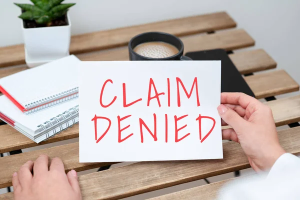 Conceptual Display Claim Denied Business Showcase Requested Reimbursement Payment Bill — Fotografia de Stock