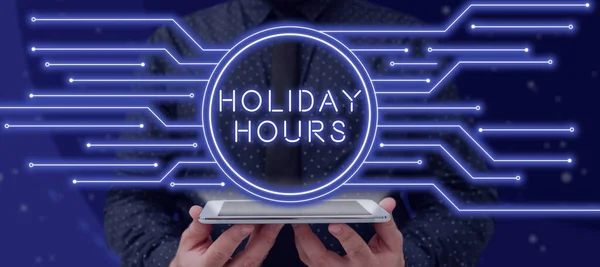 Text Caption Presenting Holiday Hours Business Approach Schedule Or7 Half — стоковое фото