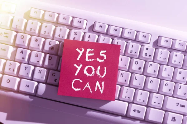 Text Showing Inspiration Yes You Can Word Written Positivity Encouragement —  Fotos de Stock