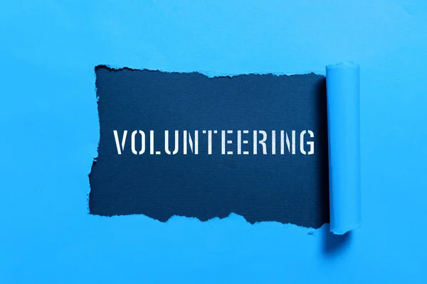 Handwriting Text Volunteering Business Idea Provide Services Financial Gain Willingly — Fotografia de Stock