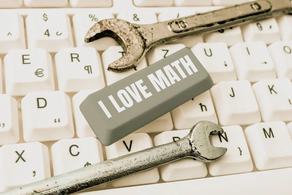Inspiration showing sign I Love Math, Business idea To like a lot doing calculations mathematics number geek person -48709