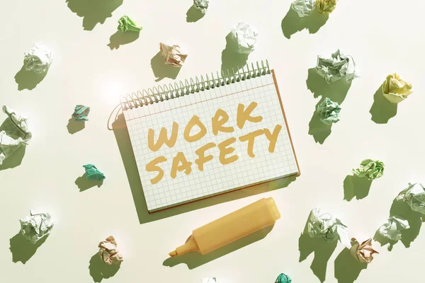 Writing Displaying Text Work Safety Concept Meaning Policies Control Place — Foto Stock
