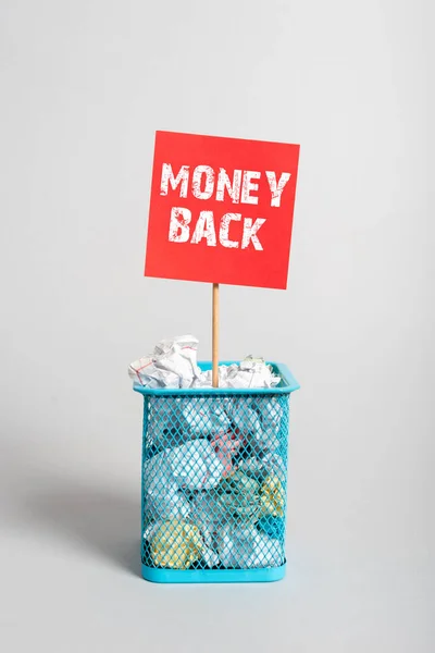 Text Sign Showing Money Back Word Written Get What You — Fotografia de Stock