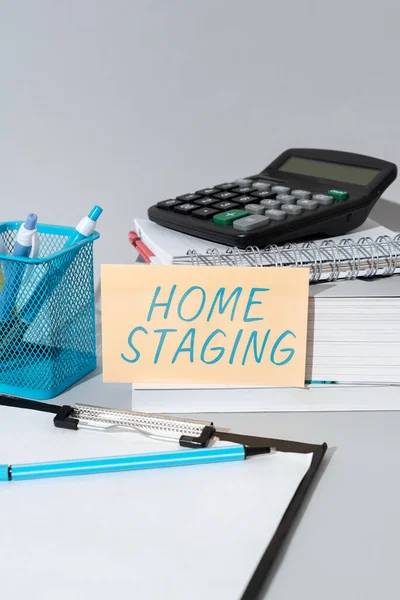 Handwriting Text Home Staging Business Approach Act Preparing Private Residence — ストック写真