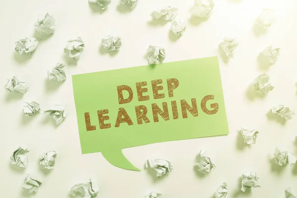 Text Sign Showing Deep Learning Concept Meaning Hierarchical Abstractions Artificial — Stok fotoğraf