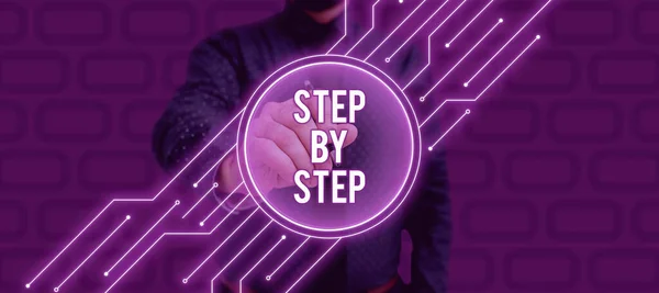 Inspiration Showing Sign Step Step Concept Meaning Slow Progress Road — Stockfoto