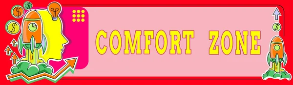 Text Sign Showing Comfort Zone Concept Meaning Situation One Feels — 图库照片