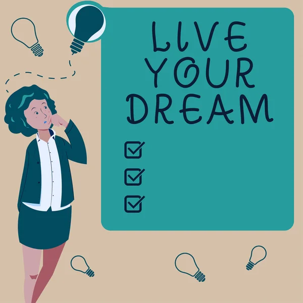 Conceptual Caption Live Your Dream Business Concept Motivation Successful Inspiration — стоковое фото