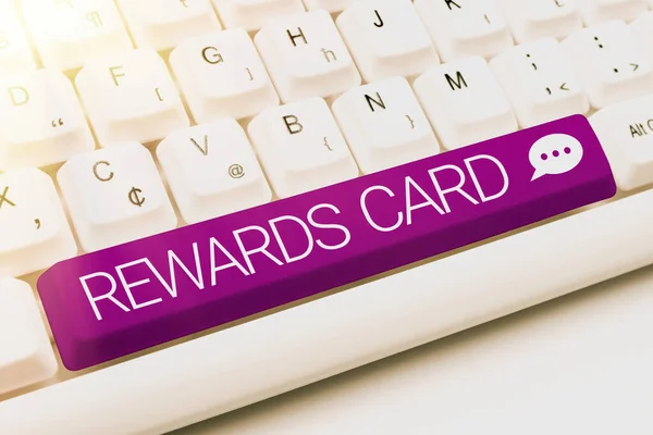 Inspiration Showing Sign Rewards Card Business Idea Help Earn Cash — Stock fotografie