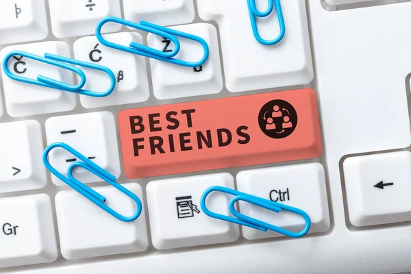 Conceptual Caption Best Friends Business Showcase Person You Value Other —  Fotos de Stock