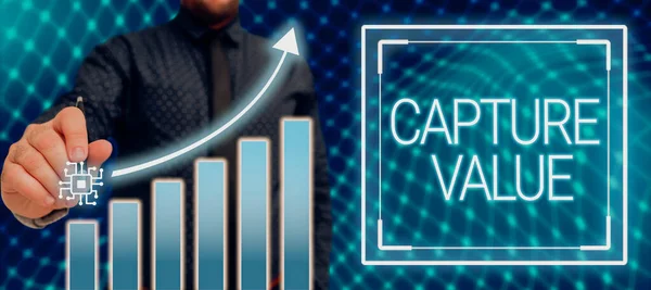 Text Caption Presenting Capture Value Business Idea Customer Relationship Satisfy — Stockfoto