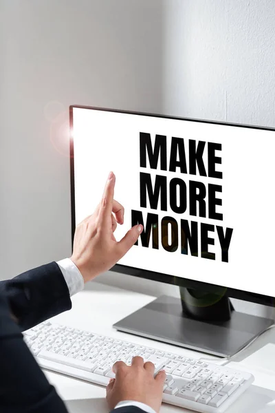 Conceptual Caption Make More Money Business Idea Increase Your Incomes — стоковое фото