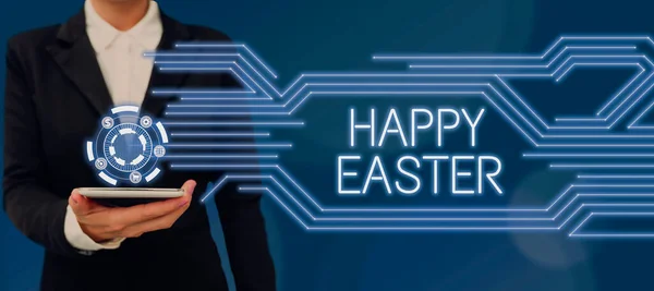 Handwriting Text Happy Easter Concept Meaning Christian Feast Commemorating Resurrection — Stock Fotó