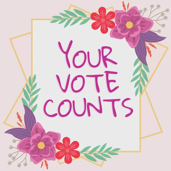 Text Showing Inspiration Your Vote Counts Conceptual Photo Make Election — Stockfoto