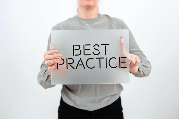 Text Caption Presenting Best Practice Concept Meaning Method Systematic Touchstone — Stockfoto