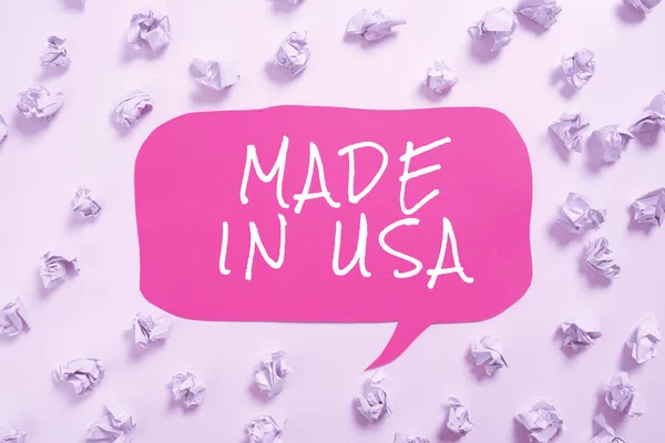 Text Caption Presenting Made Usa Business Approach American Brand United — Fotografia de Stock