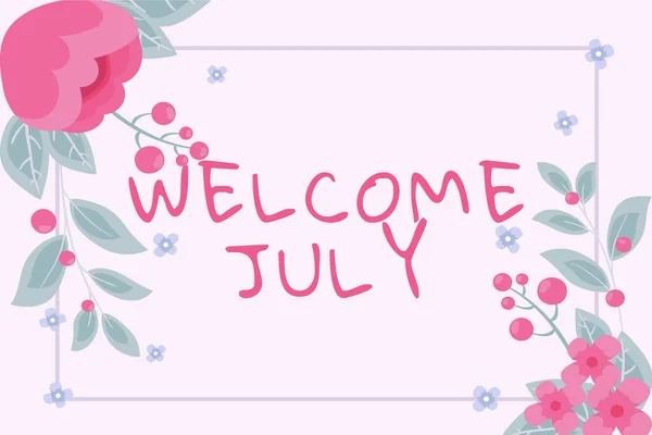 Handwriting Text Welcome July Word Calendar Seventh Month 31Days Third — Stock Fotó