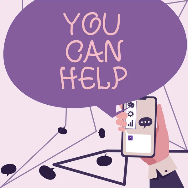 Text Showing Inspiration You Can Help Business Concept Volunteer Helping — Stok fotoğraf