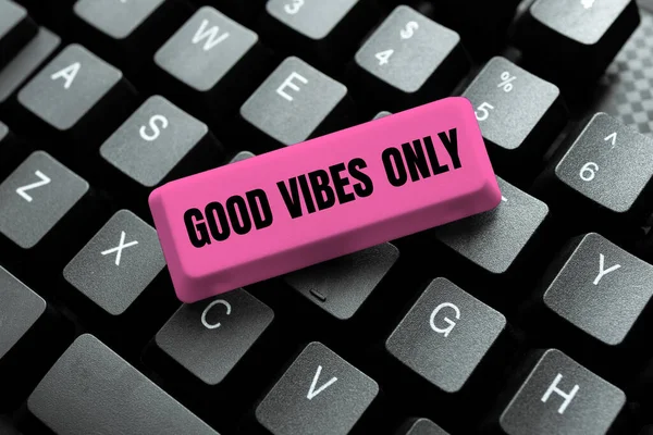 Handwriting Text Good Vibes Only Concept Meaning Just Positive Emotions — Zdjęcie stockowe