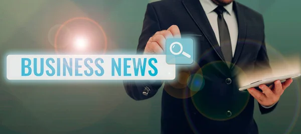 Inspiration Showing Sign Business News Business Overview Commercial Notice Trade — Stockfoto