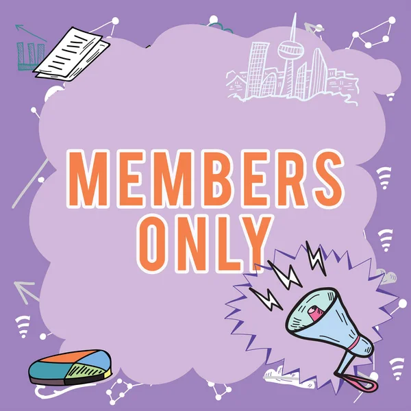 Text Caption Presenting Members Only Business Concept Limited Individual Belongs — 스톡 사진