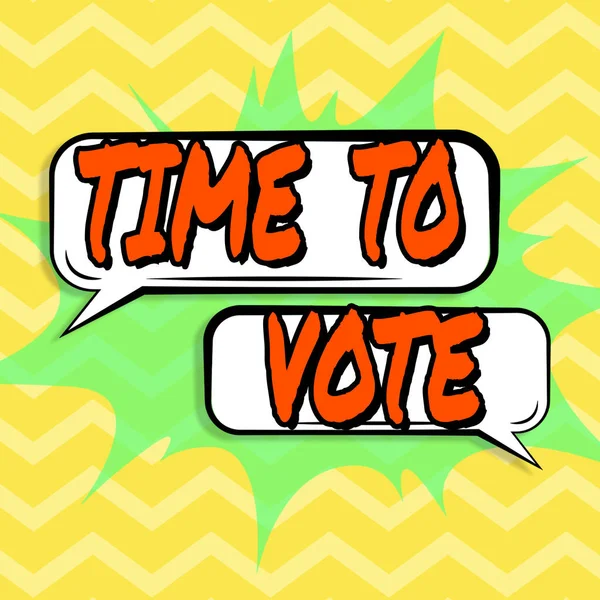 Text Showing Inspiration Time Vote Business Approach Election Ahead Choose — Fotografia de Stock