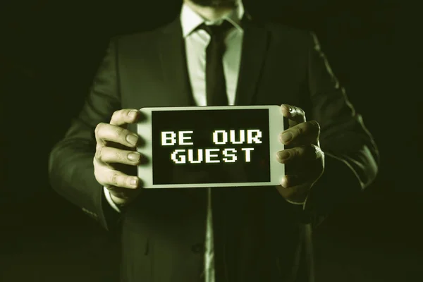 Conceptual Caption Our Guest Business Concept You Welcome Stay Invitation — Foto Stock