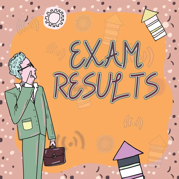 Text Caption Presenting Exam Results Business Overview Outcome Formal Test — Foto de Stock