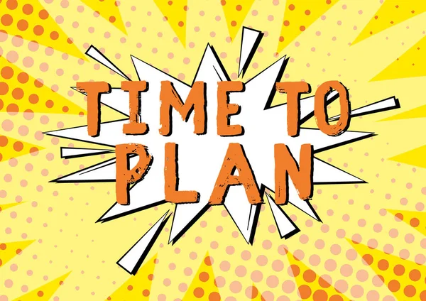 Text Caption Presenting Time Plan Internet Concept Preparation Things Getting — Foto Stock