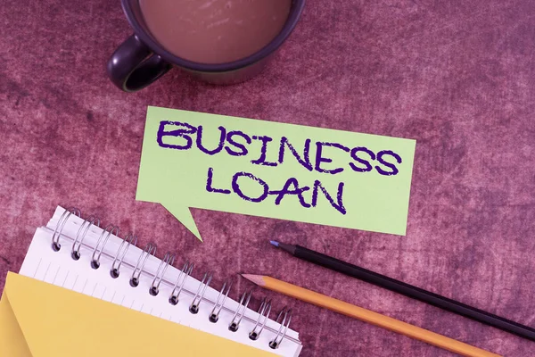 Conceptual Caption Business Loan Concept Meaning Credit Mortgage Financial Assistance — Fotografia de Stock