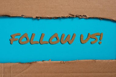 Conceptual display Follow Us, Business approach Act of person to invite an individual or group to join his company Important Informations Written Between Ripped Cardboards.